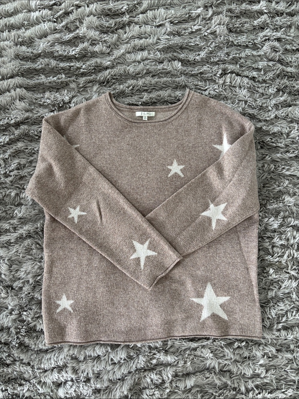 Z Supply XS Heathered Tan Knit Star Top